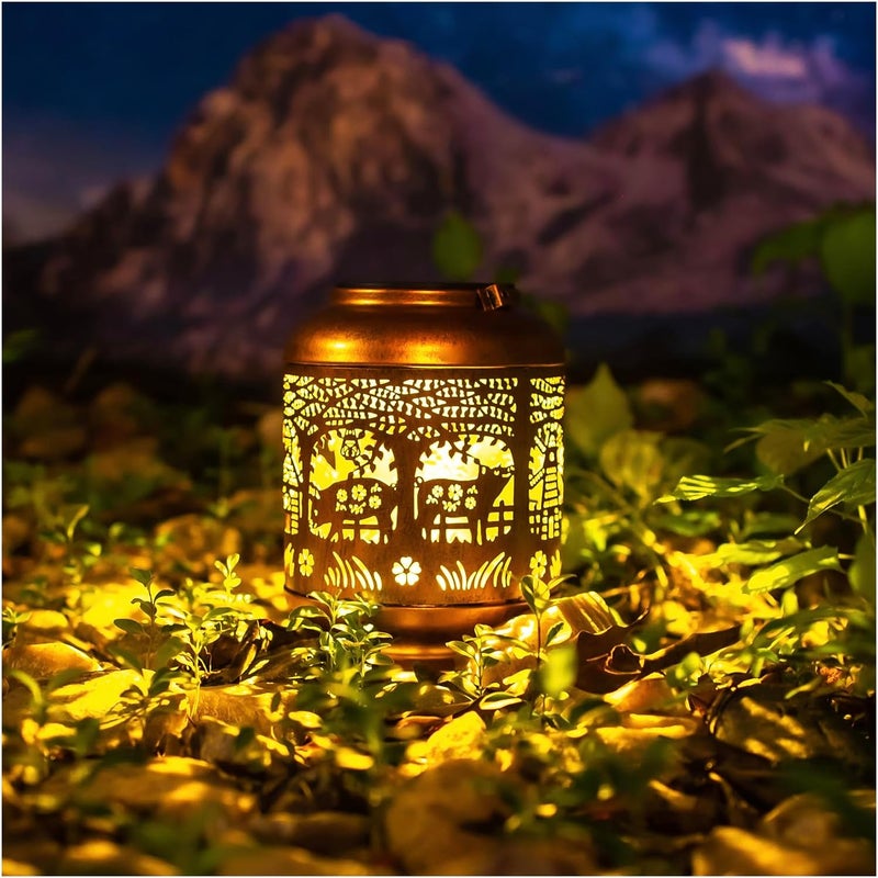 EZTZEN Pig Solar Lanterns Outdoor Waterproof Hanging Solar Lights Pig Gifts for Women Men Mom Metal Decorative LED Outdoor Lanterns for Patio, Lawn, Landscape, Garden Decor, Yard Decorations - Image 2